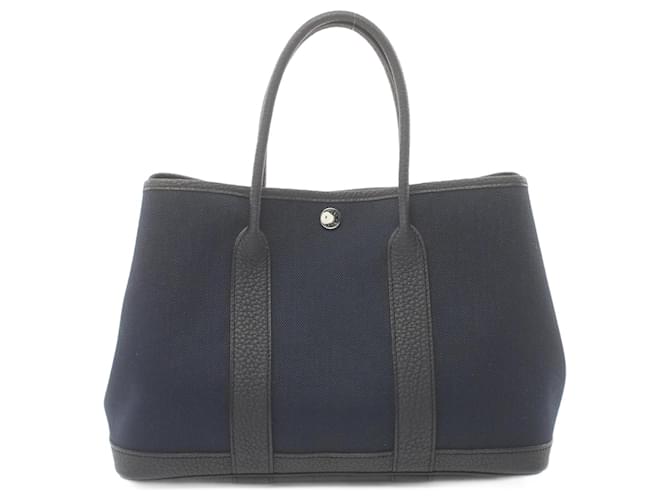 Hermès Sac fourre-tout bleu indigo Hermes Garden TPM Tissu Bleu Marine  ref.1523611