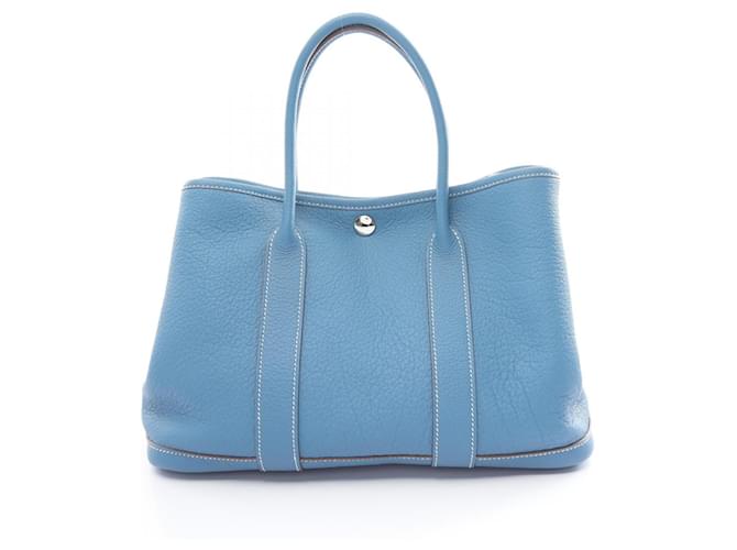 Hermès Hermes Garden TPM Handbag Blue Leather  ref.1523615