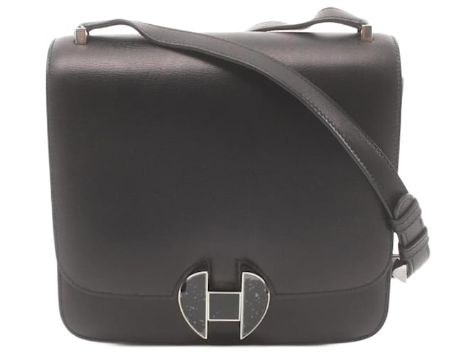 Hermès Hermes Sac 2002 Shoulder Bag Black Leather  ref.1523621