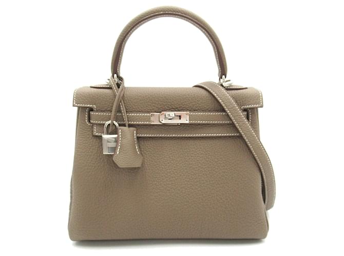 Hermès Hermes Kelly 25 Handbag Brown Taupe Leather  ref.1523632