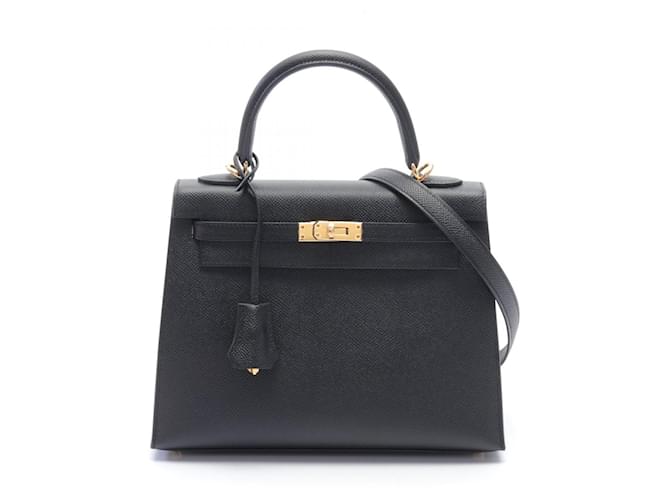 Hermès Hermes Kelly 25 Handbag in Black Epsom Leather  ref.1523670