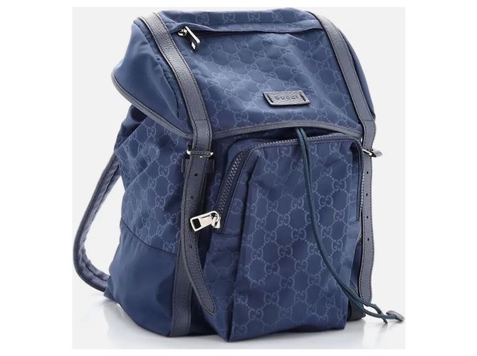 Gucci Blue Nylon Backpack
