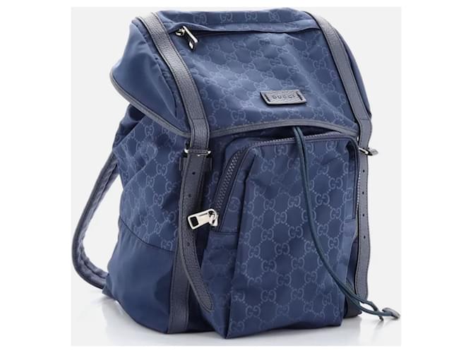 Sac à dos Gucci Nylon Bleu  ref.1523690