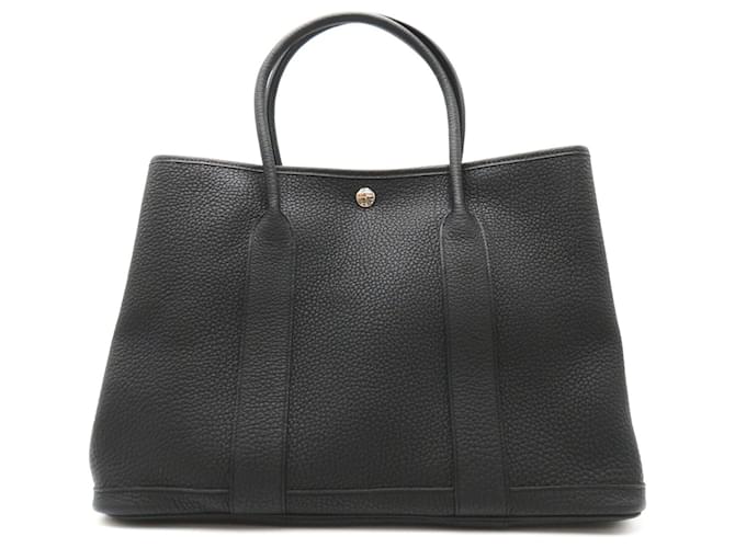 Hermès Hermes Garden 36 PM Handbag Black Leather  ref.1523747