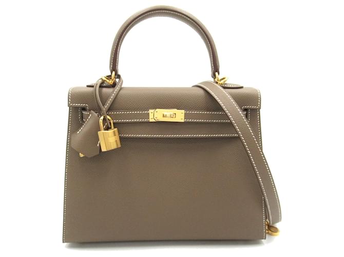 Hermès Hermes Kelly 25 Handbag Brown Taupe Leather  ref.1523759