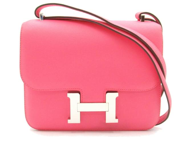 Hermès Hermes Constance (18) Shoulder Bag Pink Leather  ref.1523785