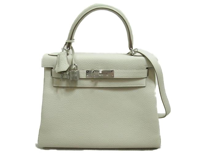 Hermès Hermes Kelly 28 Crepe Inner Stitching Handbag White Leather  ref.1523786