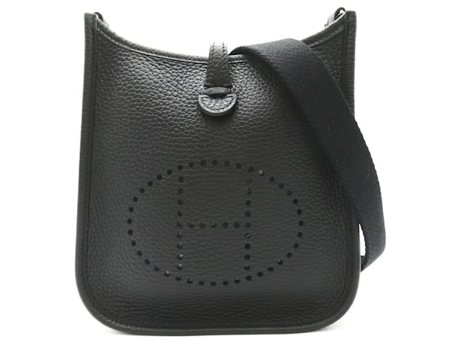 Hermès Bolso de Hombro Hermes Evelyne Amazon TPM Negro Cuero  ref.1523792