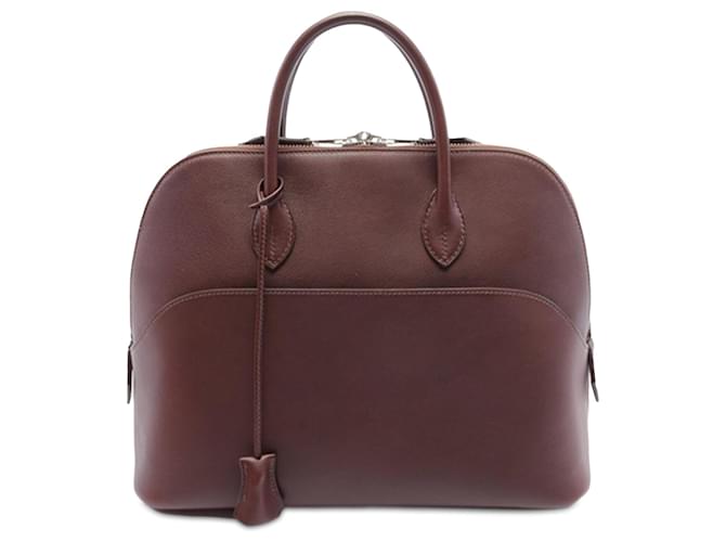 Hermès Brown Swift Bolide 1923 30 Dark brown Leather Pony-style calfskin  ref.1523828