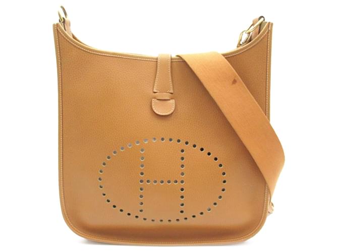 Hermès Brown Fjord Evelyne GM Light brown Leather Pony-style calfskin  ref.1523883