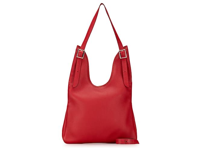 Hermès Red Taurillon Clemence Massai PM Leather Pony-style calfskin  ref.1523891