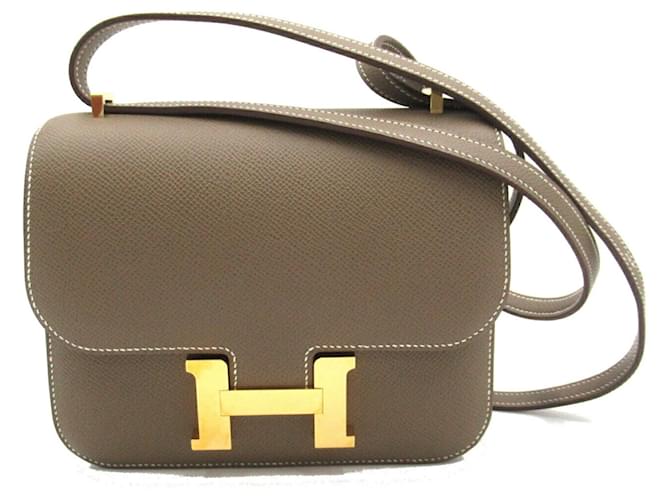 Hermès Bolsa de Ombro Hermes Constance (18) Marrom Taupe Couro  ref.1523930