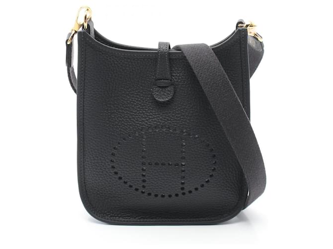 Hermès Hermes Evelyne TPM Cabane Shoulder Bag Black Leather  ref.1523934