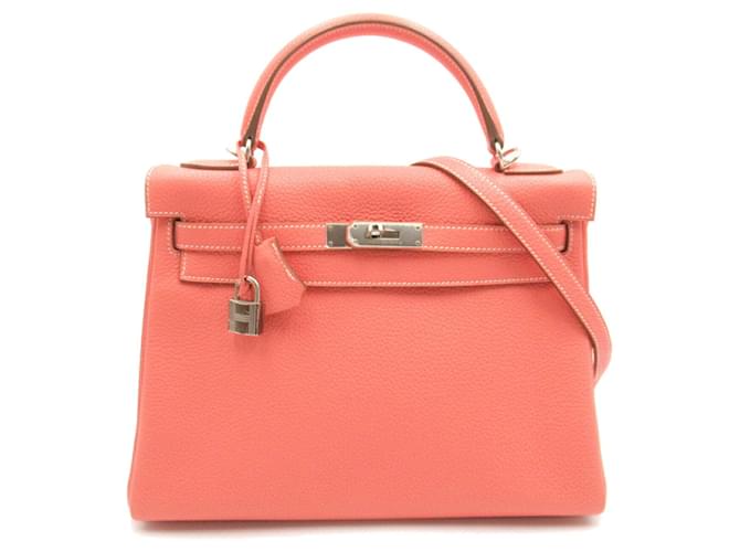 Hermès Hermes Kelly 32 Handbag in Pink Taurillon Clemence Leather  ref.1523951