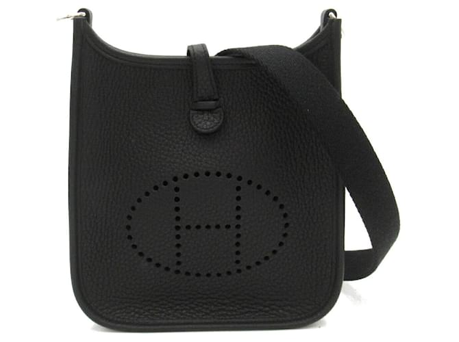 Hermès Bolsa de Ombro Hermes Evelyne TPM Preto Couro  ref.1523960