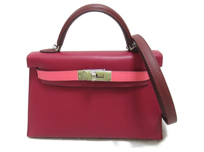 Hermès Hermes Kelly 2 Handbag Red Dark red Leather  ref.1523961