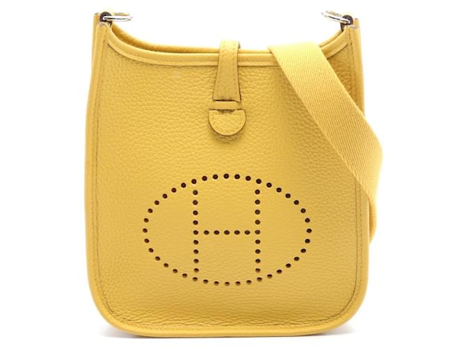 Hermès Sac à épaule Hermes Evelyne TPM Sun Cuir Jaune  ref.1523962