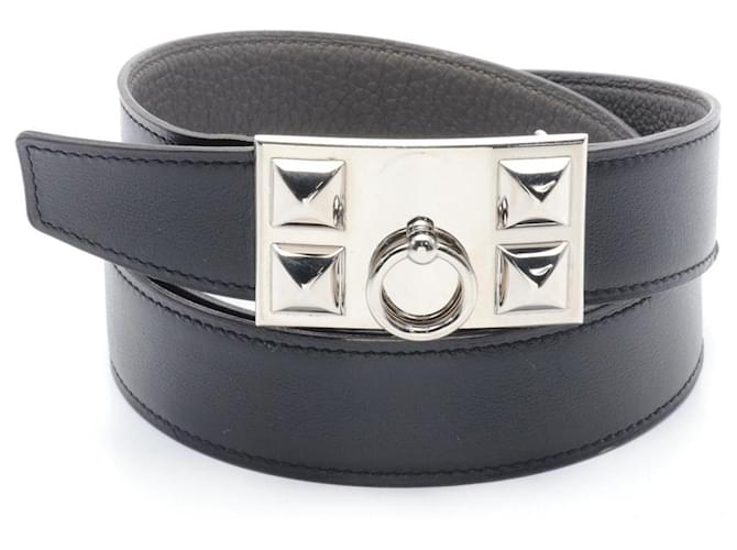 Hermès Hermes Collier de Chien Leather Belt Brown Black  ref.1523992