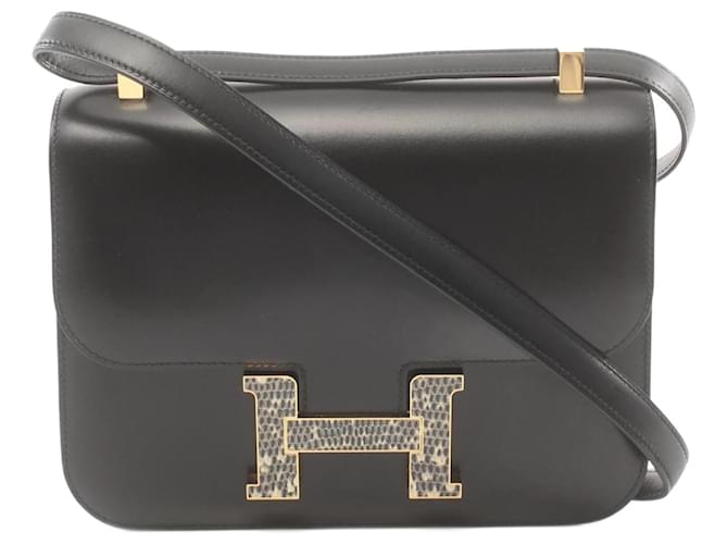 Hermès Hermes Constance 24 Shoulder Bag Black Pony-style calfskin  ref.1523997