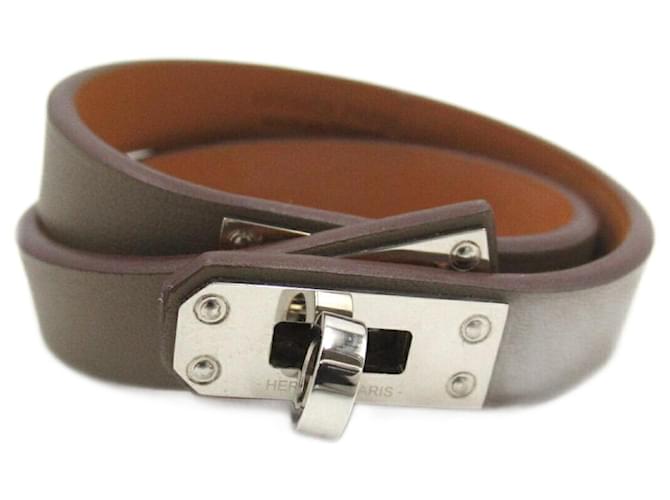 Hermès Hermes Kelly Charm Bracelet in Gray Swift Leather Brown  ref.1524001