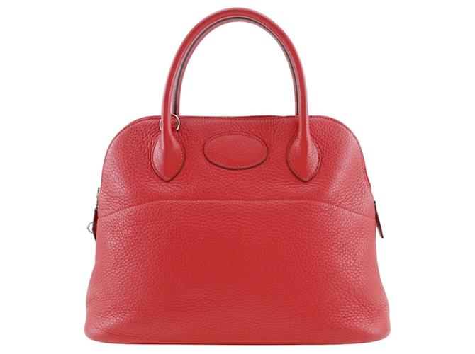 Hermès Sac à main Hermes Bolide 31 Cuir Rouge  ref.1524052