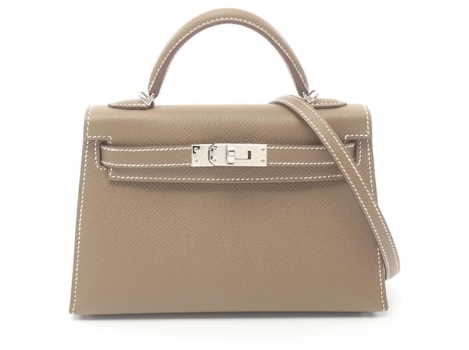 Hermès Hermes Kelly Mini 2 Handbag Beige Leather  ref.1524072