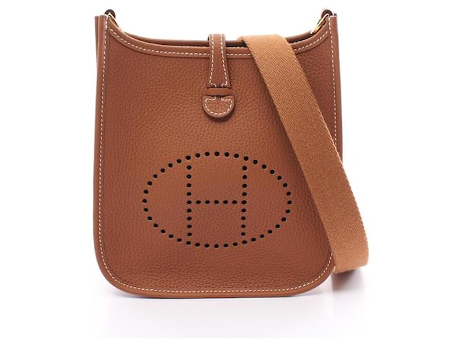 Hermès Hermes Evelyn Amazon TPM Gold Shoulder Bag Brown Leather  ref.1524104