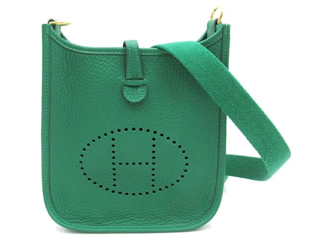 Hermès Hermes Evelyn TPM Shoulder Bag Green Leather  ref.1524111