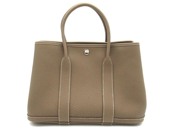 Hermès Hermes Garden 30 TPM Handbag Brown Taupe Leather  ref.1524122