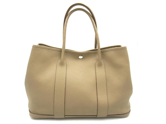 Hermès Hermes Garden 36 PM Handbag Beige Leather  ref.1524127