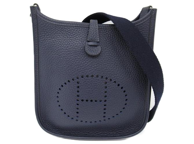 Hermès Sac à épaule TPM Hermes Evelyn Amazon Cuir Noir Bleu  ref.1524149