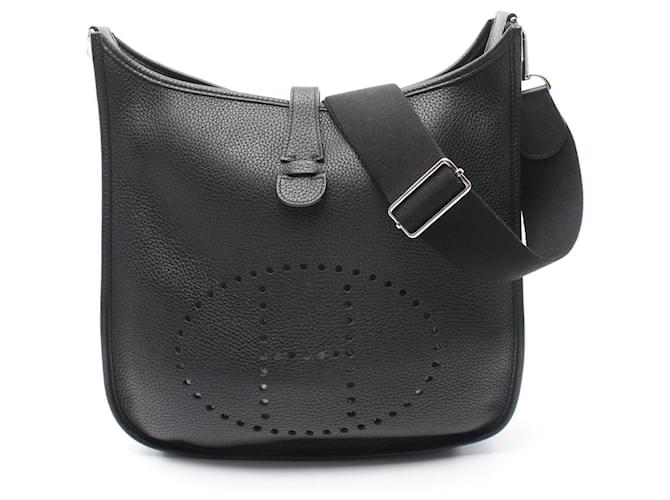 Hermès Hermes Evelyn 3 Trois GM Shoulder Bag Black Leather  ref.1524171