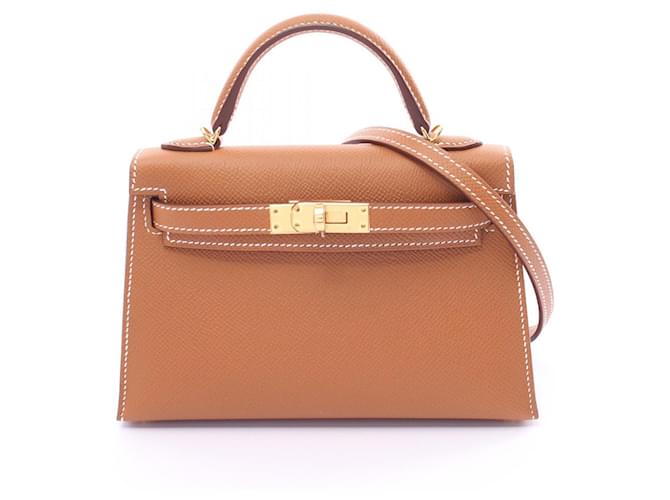 Hermès Hermes Kelly 2 Gold Handbag Brown Leather  ref.1524176