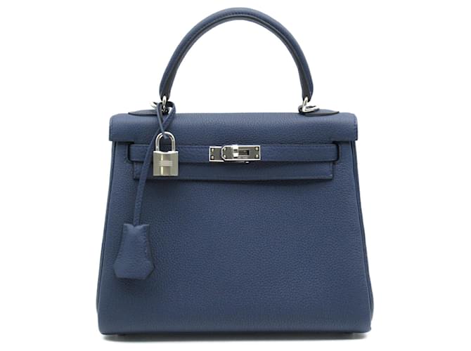 Hermès Hermes Kelly 25 Blue Navy Handbag Leather  ref.1524178