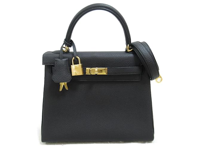 Hermès Hermes Kelly 25 Black Handbag Leather  ref.1524180