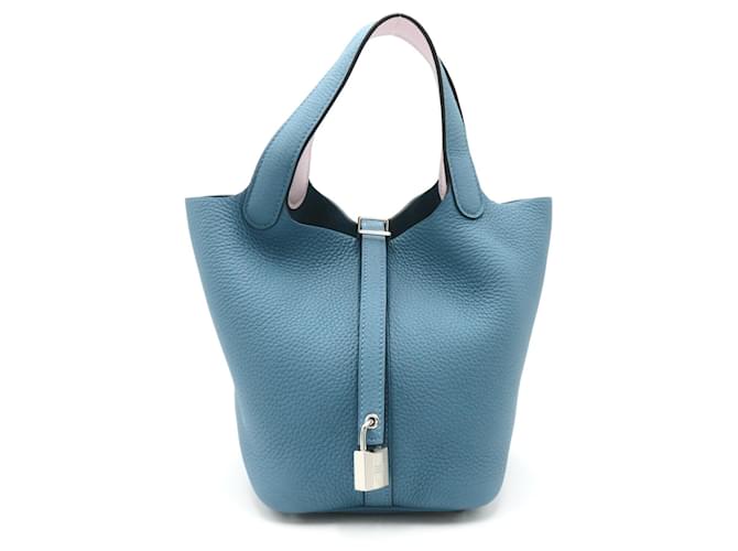 Hermès Sac à main Hermes Picotin Lock PM Cuir Bleu Violet  ref.1524214