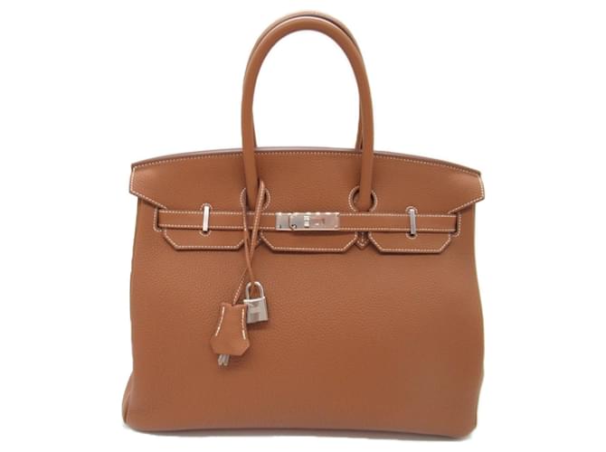 Hermès Hermes Birkin 35 Gold Handbag Brown Golden Leather  ref.1524217