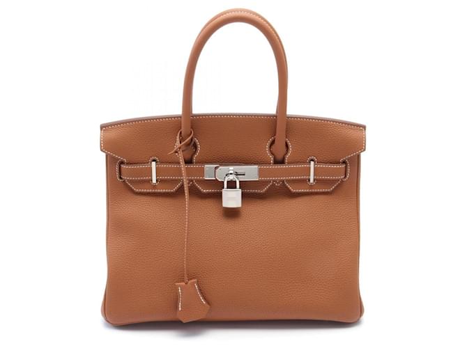 Hermès Hermes Birkin 30 Gold Handbag Brown Leather  ref.1524219