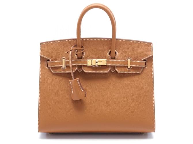 Hermès Hermes Birkin 25 Gold Handbag Brown Leather  ref.1524248