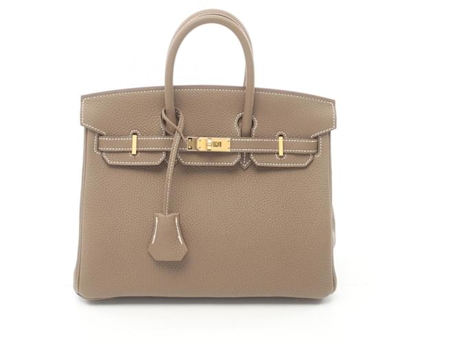 Sac à main Hermès Birkin 25 Etoupe Cuir Taupe  ref.1524251