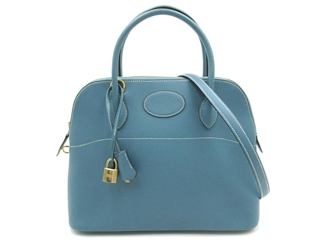 Hermès Hermes Bolide 31 Handbag Blue Leather  ref.1524268