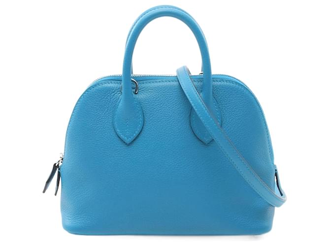 Hermès Hermes Bolide 1923 Handbag in Blue Zanzibar Leather  ref.1524276