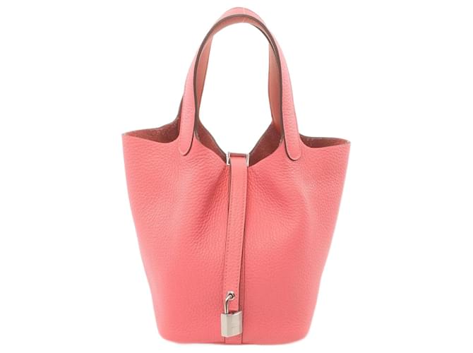 Hermès Hermes Picotin Lock PM Handbag in Rose Azalee Pink Leather  ref.1524281