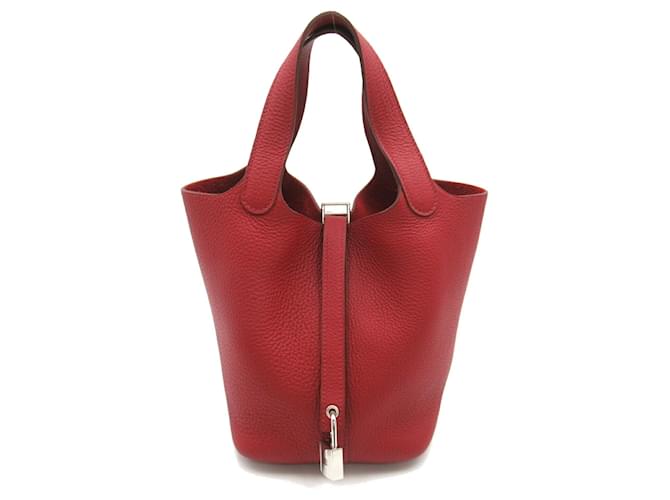 Hermès Hermes Picotin Lock PM Handbag Red Leather  ref.1524303