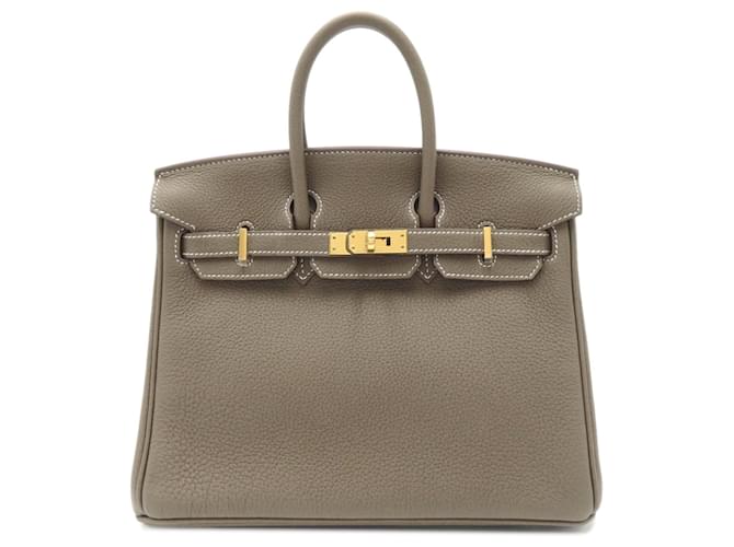 Hermès Hermes Birkin 25 Handbag in Gray Brown Leather  ref.1524304