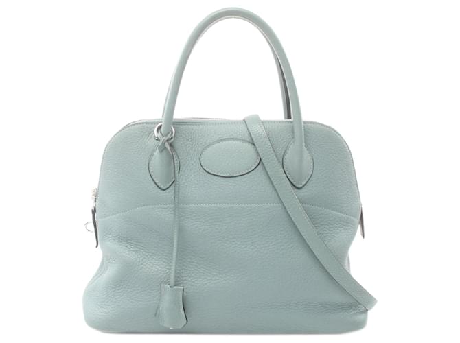 Hermès Sac à main Hermes Bolide 31 Blue Lin Cuir Bleu  ref.1524312