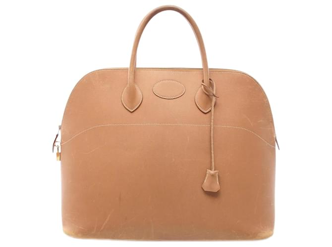 Sac à main Hermès Bolide 45 en cuir naturel Marron  ref.1524314