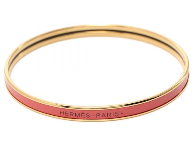 Hermès Bracelet charm plaqué or Hermes Email Rose Doré  ref.1524321