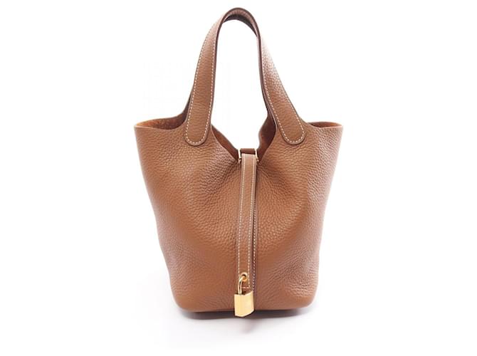 Hermès Hermes Picotin Lock PM Handbag Brown Leather  ref.1524343