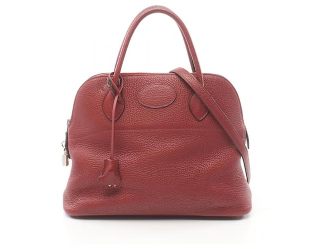 Hermès Bolsa Hermes Bolide 31 Vermelho Bordeaux Couro  ref.1524348